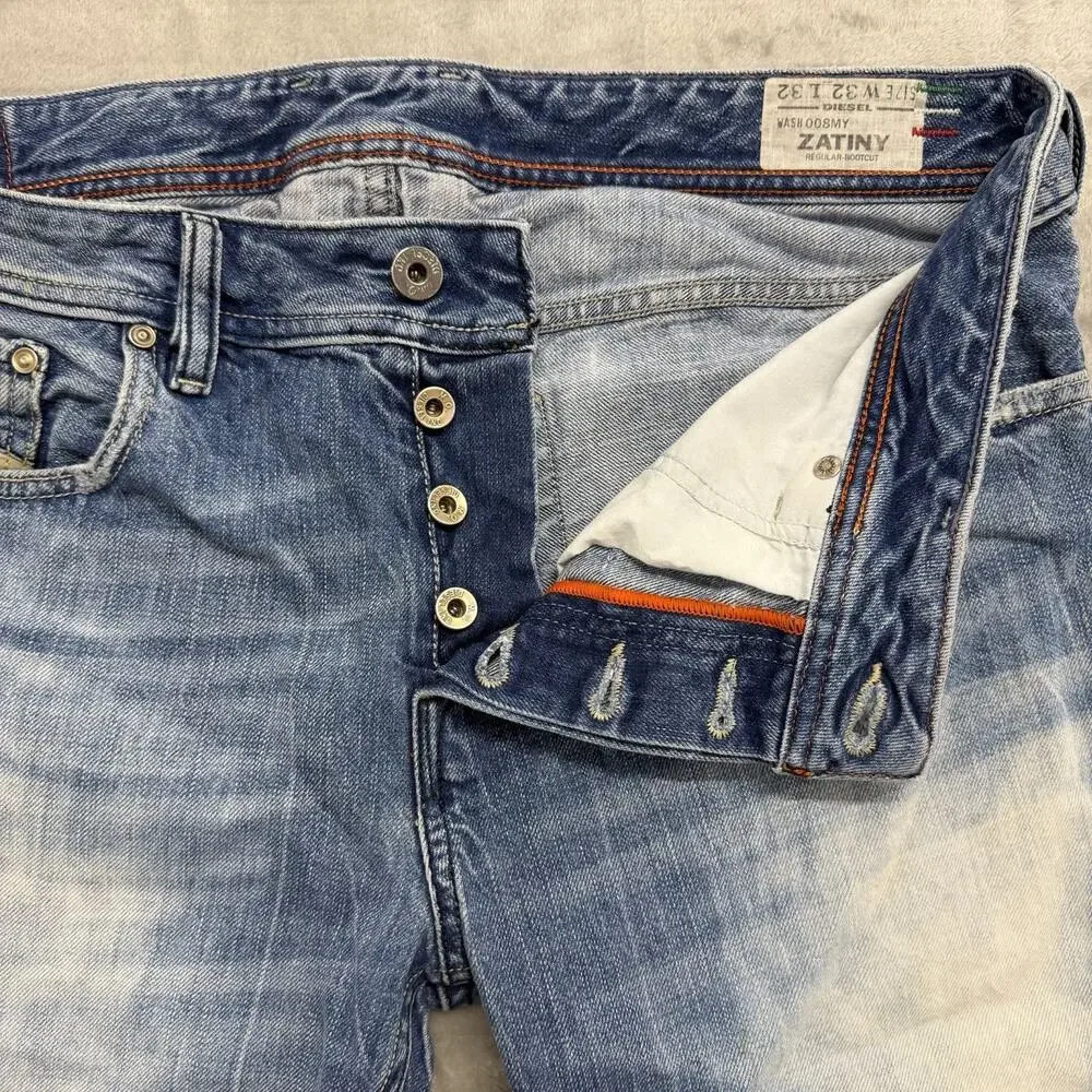 Diesel Zatiny Mens Jeans 32x32 *Fits 33x29 Blue Bootcut Button Fly Made in Italy
